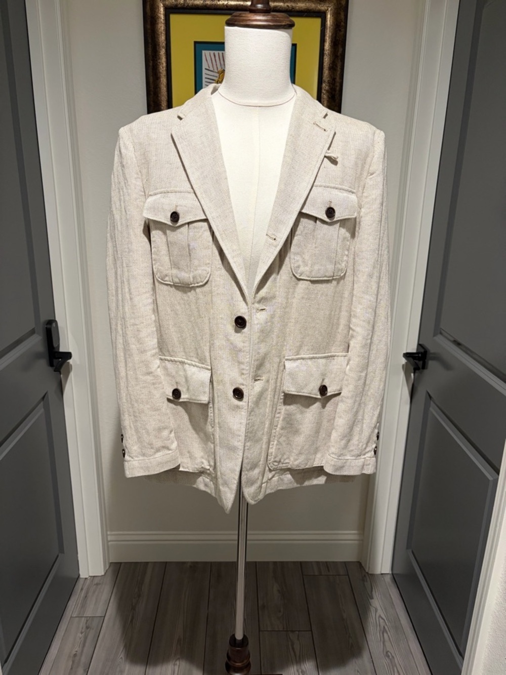 Banana Republic Linen Utility Field Blazer with Four Pockets